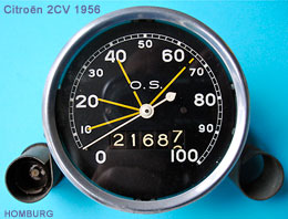 2 CV snelheidsmeter 1956