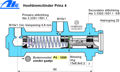 Hoofdremcilinder Prinz 4