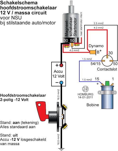 Technische website NSU motor - Hans Homburg - Batterieschalter