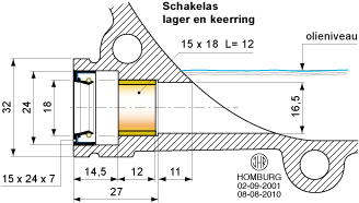 Selectorshaft bearing